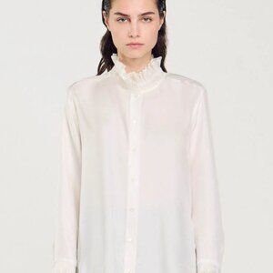 Sandro silk white blouse